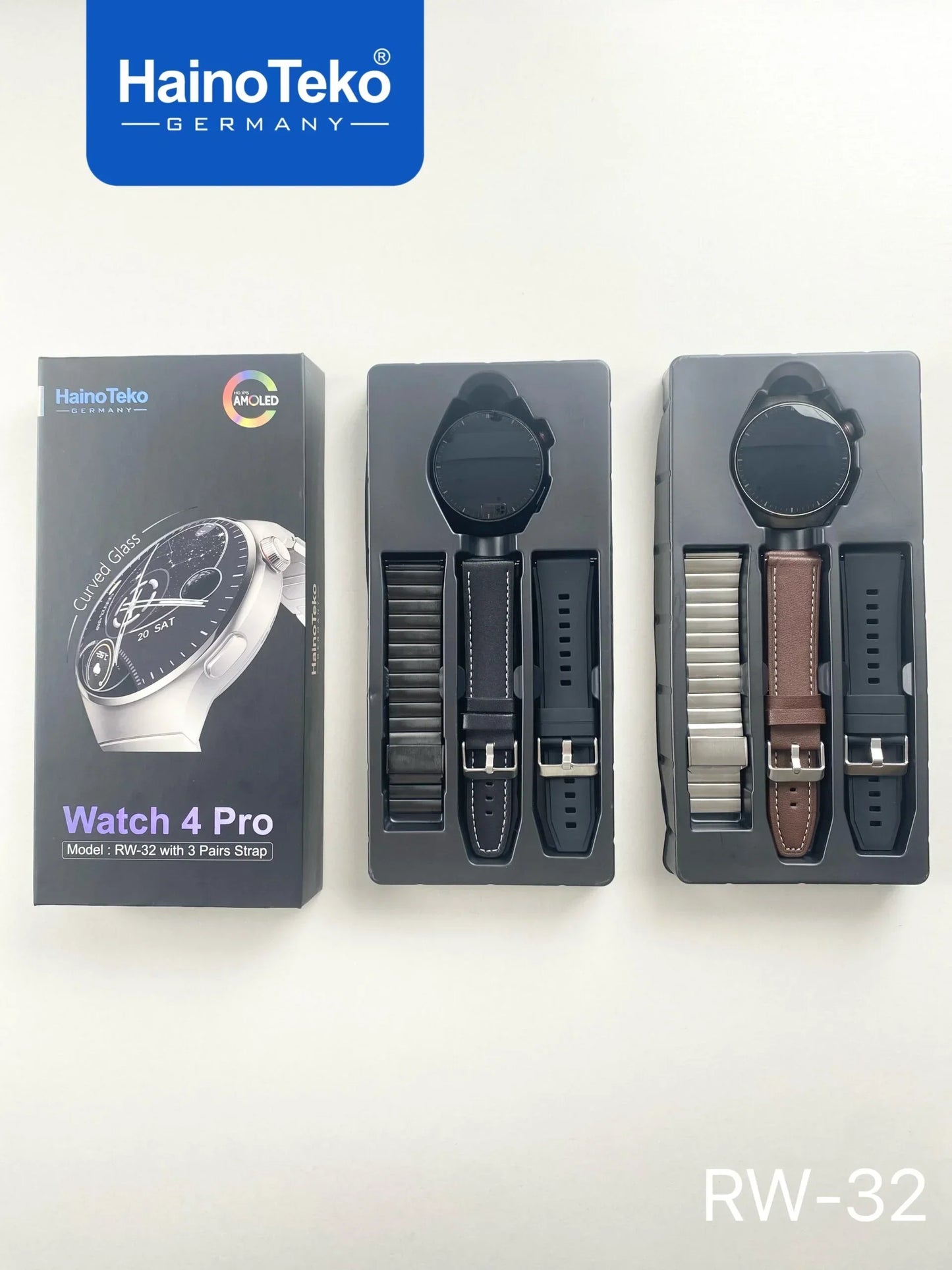 Haino Teko RW-32 AMOLED Display Smart Watch with 3 Strap
