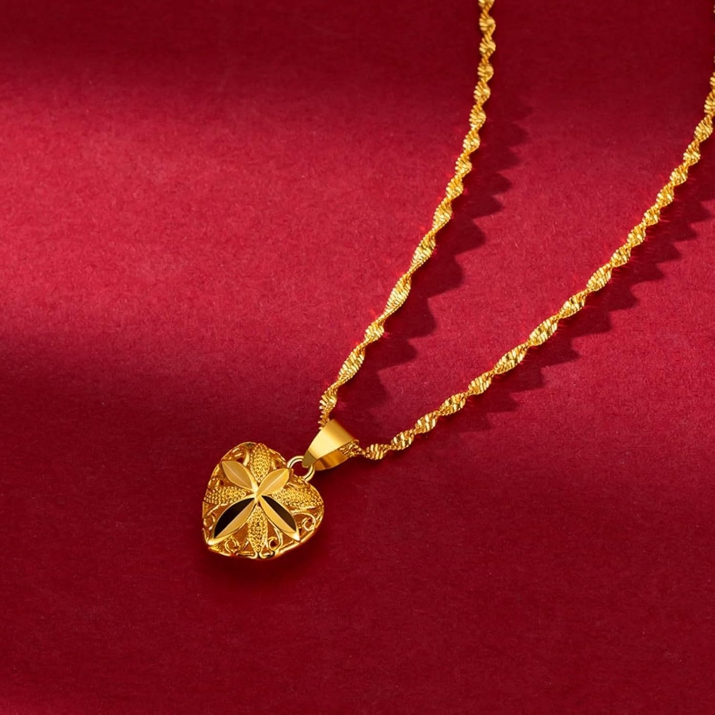 24k Gold Heart Shape Necklace